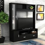 MG Engineered Wood Entertainment TV Cabinet (Finish Color - Black)