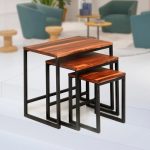 Bronson Solidwood Nesting Table Set Of 3 (Walnut)