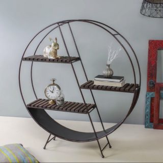 Galiano Floor Shelf in Brown & Walnut Finish