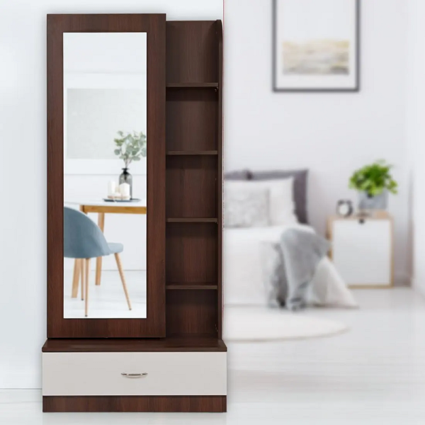 Heartley Engineerwood Dressing Table – White+Walnut