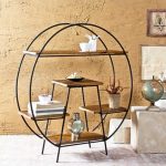 Kenieth Floor Shelf in Black & Brown Finish