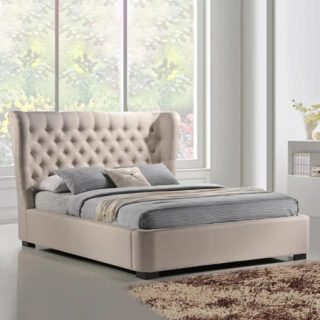 Pisa Upholstered Fabric Double Bed with Storage