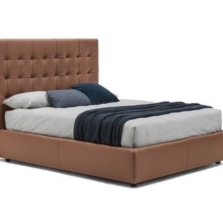 Bolzan Double bed with tufted headboard