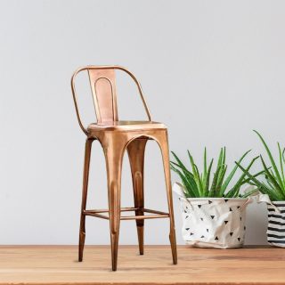 French Cafe Bar Stool, Copper