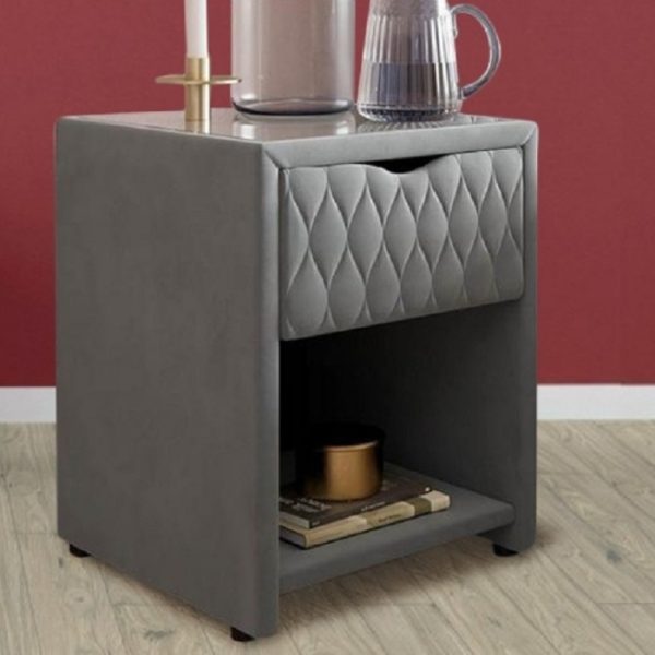 Grove 1 Drawer Bedside Table – Grey