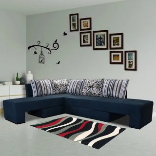 Hanley Fabric L Shape Sofa Cum Bed - Teal