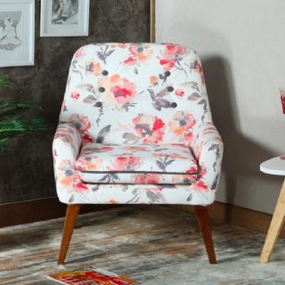 Hugo Lounge Chair in Rust Floral Design