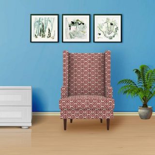 Jakobi High Back Wing Chair - Brick Red