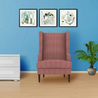 Jakobi High Back Wing Chair - Pink Flower