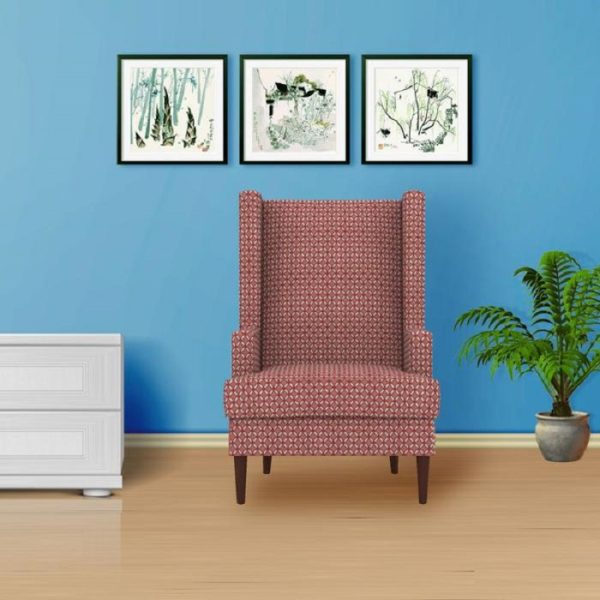 Jakobi High Back Wing Chair – Pink Flower