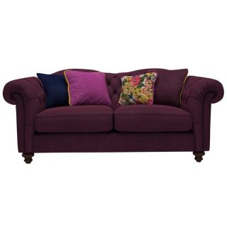 Semi Chester 3 Seater Sofa (Purple)