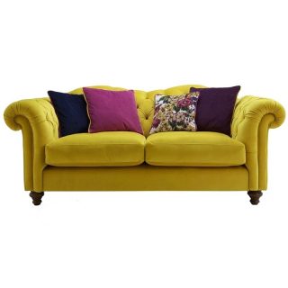 Semi Chester 3 Seater Sofa (Yellow)