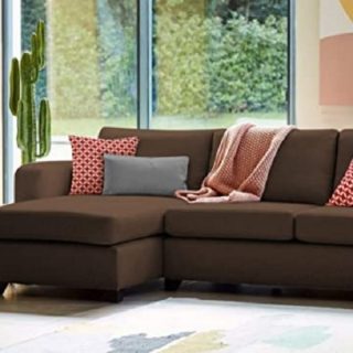 Odell 5 Seater Corner Sofa Left Hand Side (Brown)