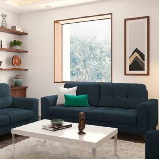 Superb Upholstered Fabric Sofa Set